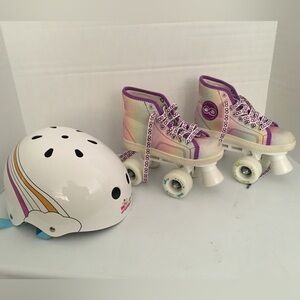 Rainbow Kids Roller Skates and Helmet Set - Rolla Infinity / Wipeout